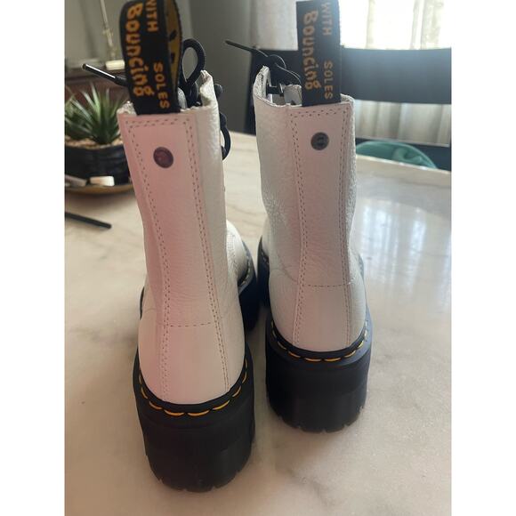 NEW Dr. Martens 1460 Pascal Max White Leather Platform Combat Boots - Picture 11 of 13